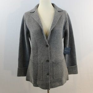Grey wool/cashmere sweater jacket